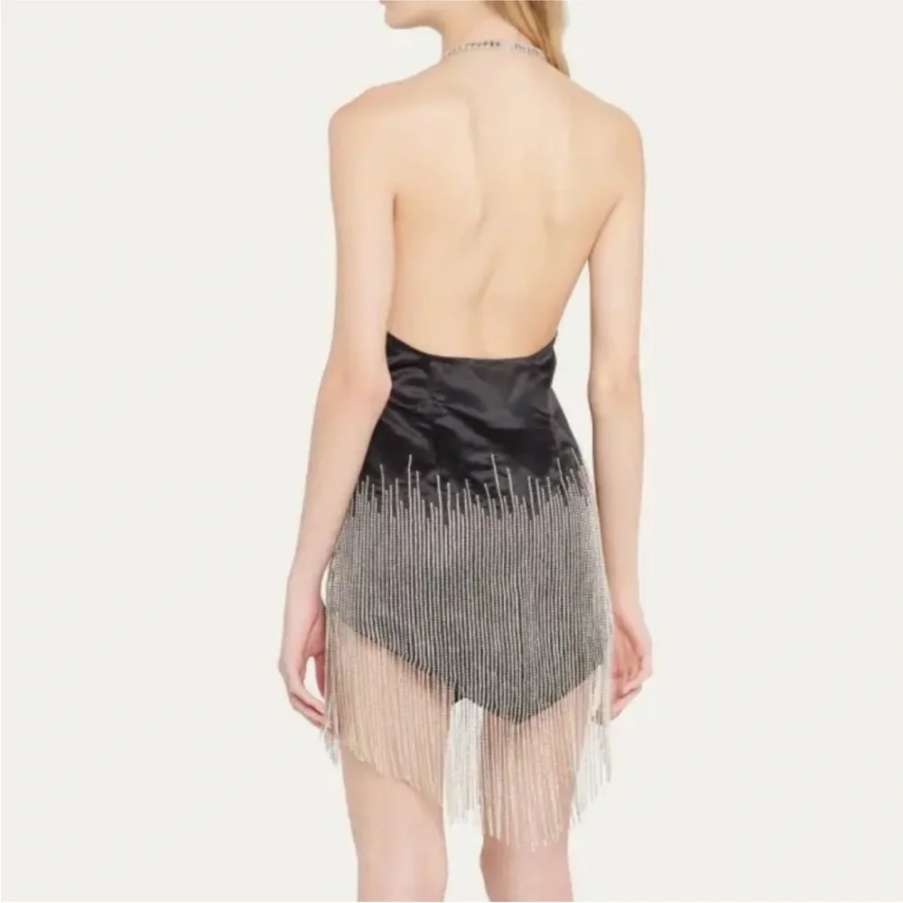 Retrofete Elegant Black and Silver Fringe Dress - Picture 3 of 16